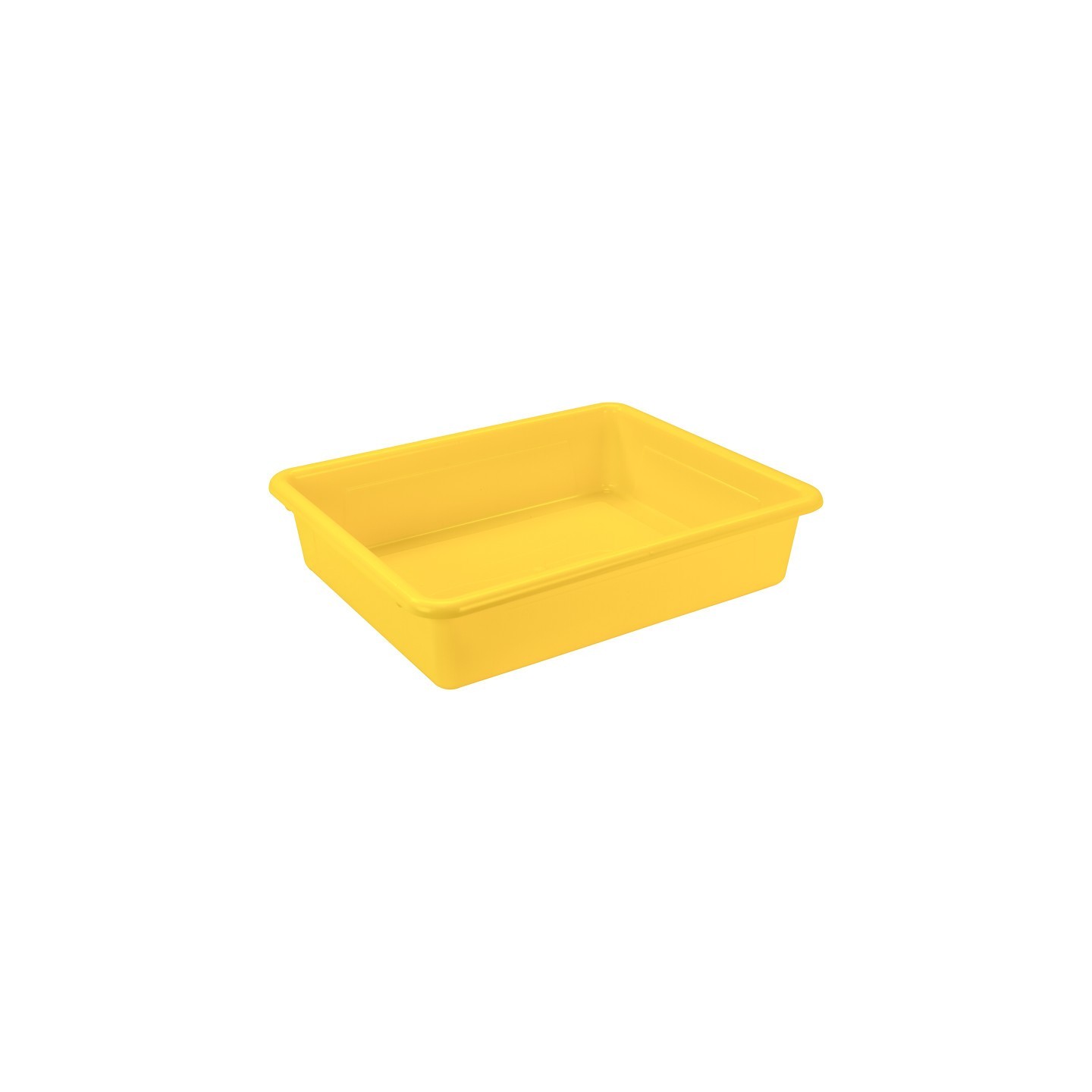 Storex Flat Storage Tray, Yellow, Pack of 5