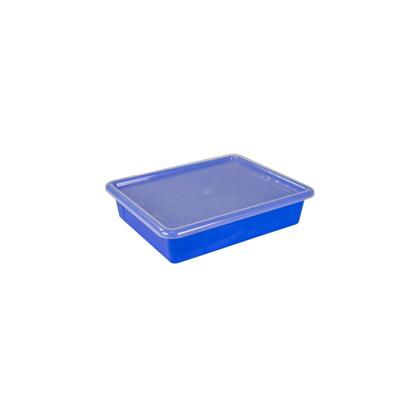 Storex Flat Storage Tray with Lid, Blue