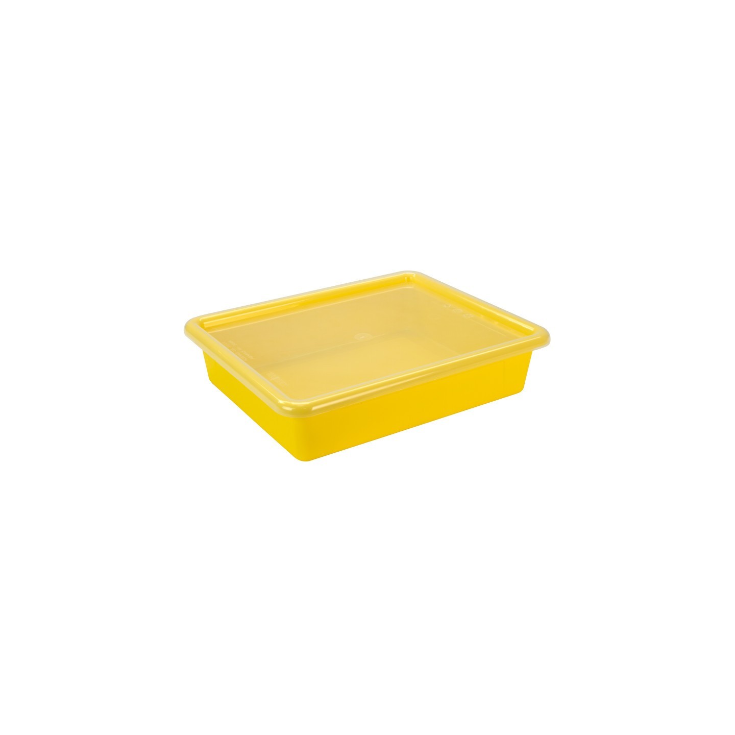 Storex Flat Storage Tray with Lid, Yellow