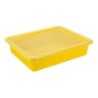 Storex Flat Storage Tray with Lid, Yellow