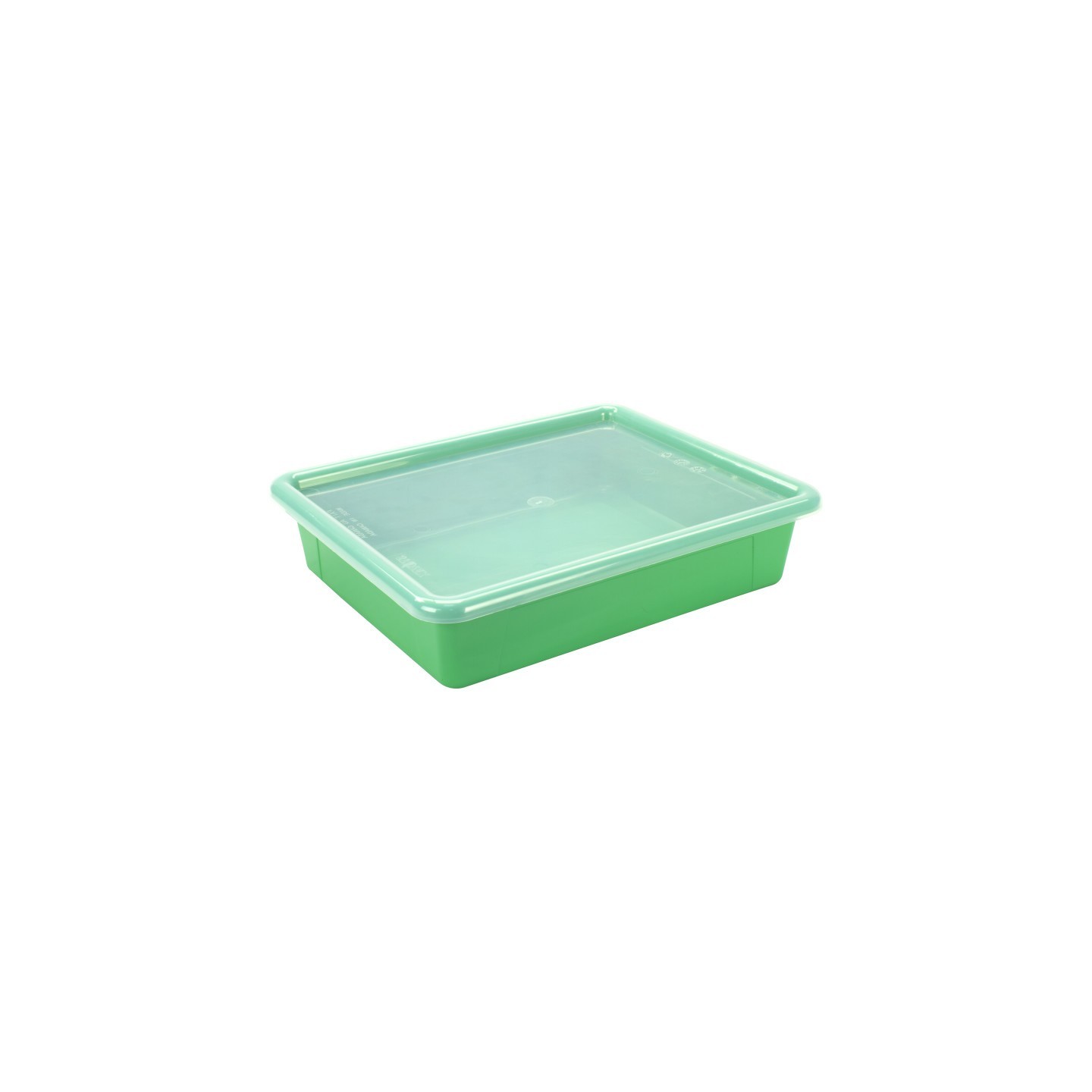Storex Flat Storage Tray with Lid, Green