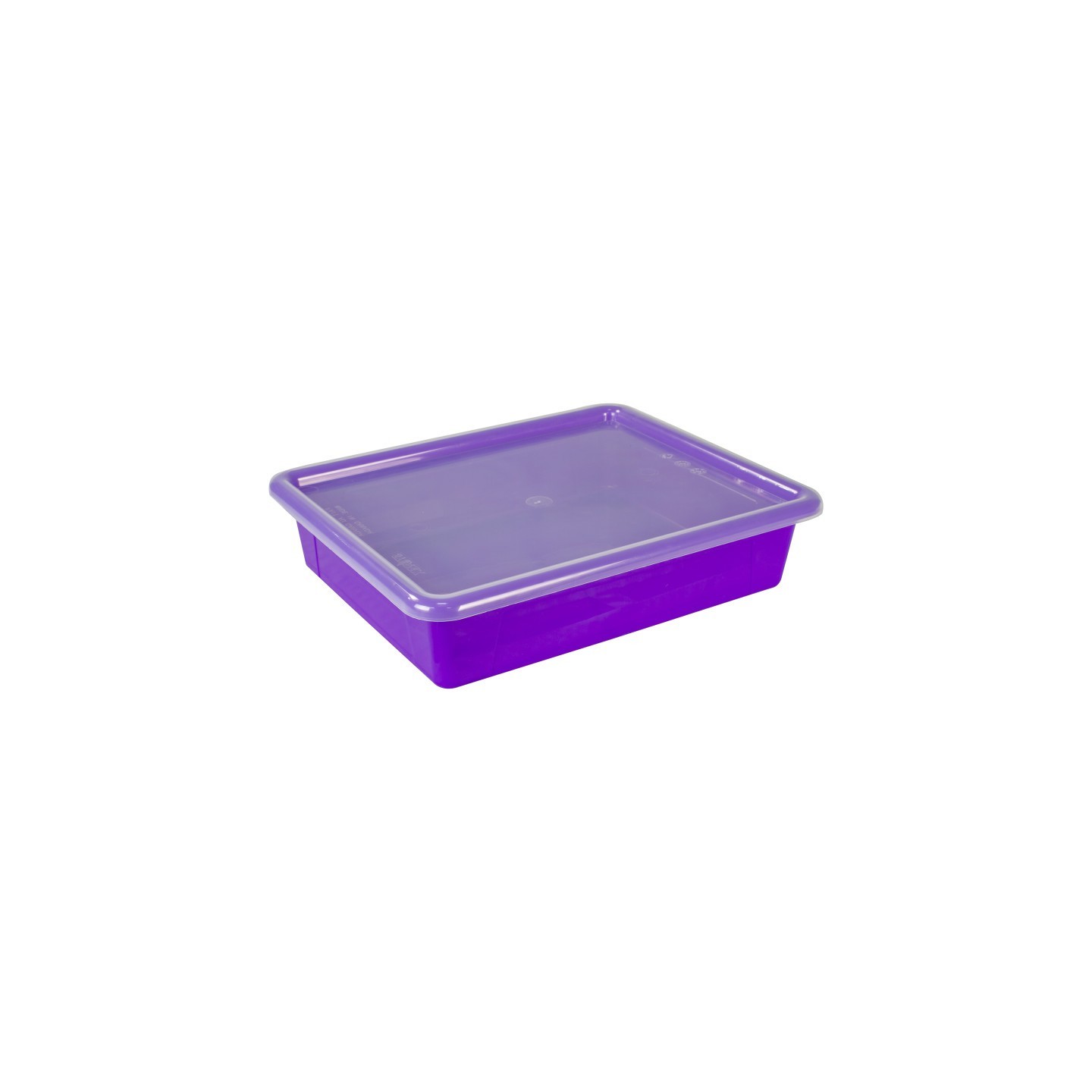 Storex Flat Storage Tray with Lid, Purple
