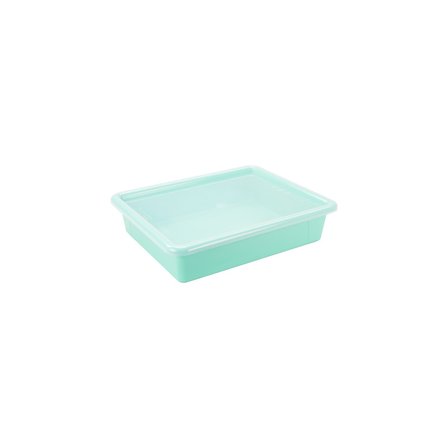 Storex Flat Storage Tray with Lid, Teal