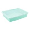 Storex Flat Storage Tray with Lid, Teal