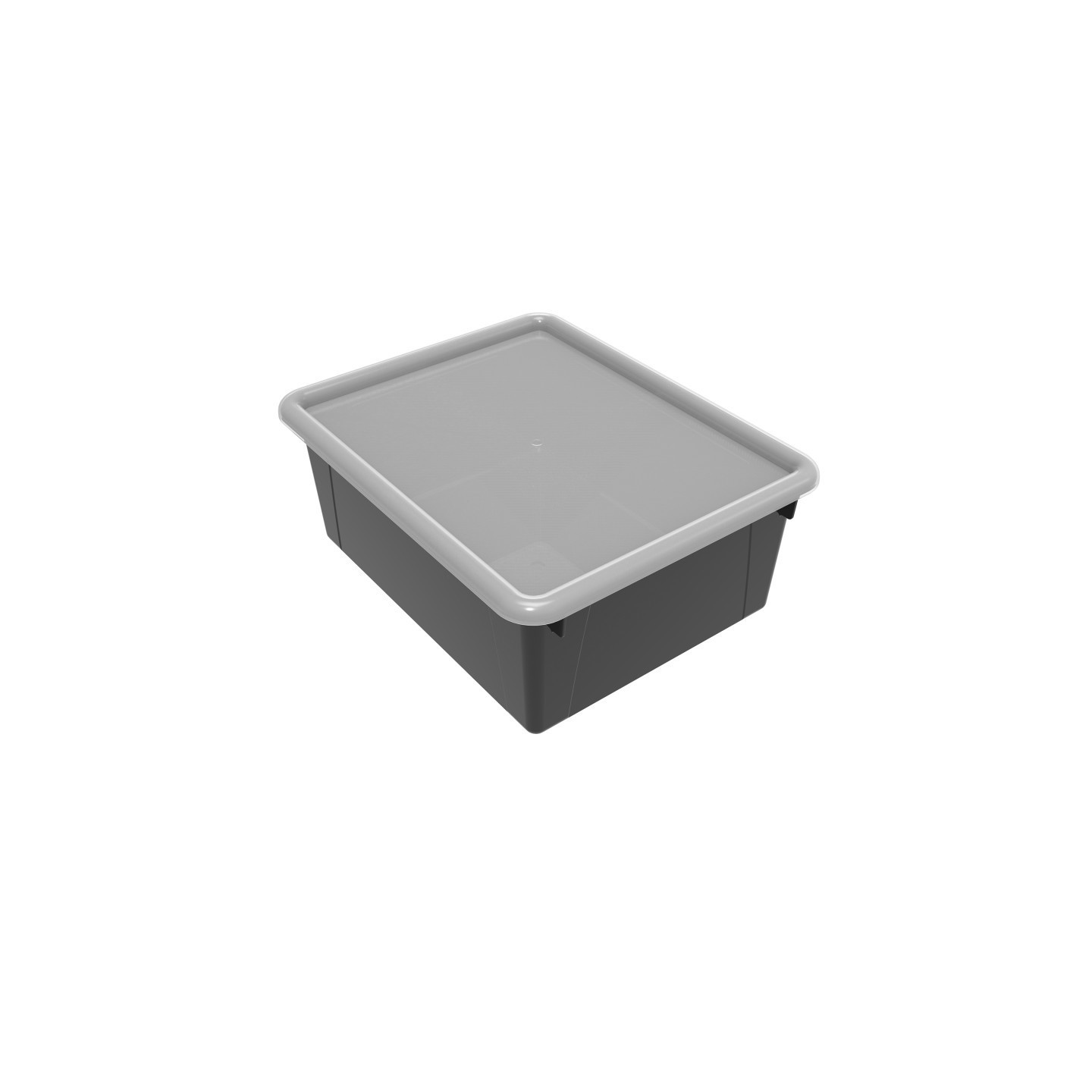 Storex Deep Storage Tray with Lid, Black