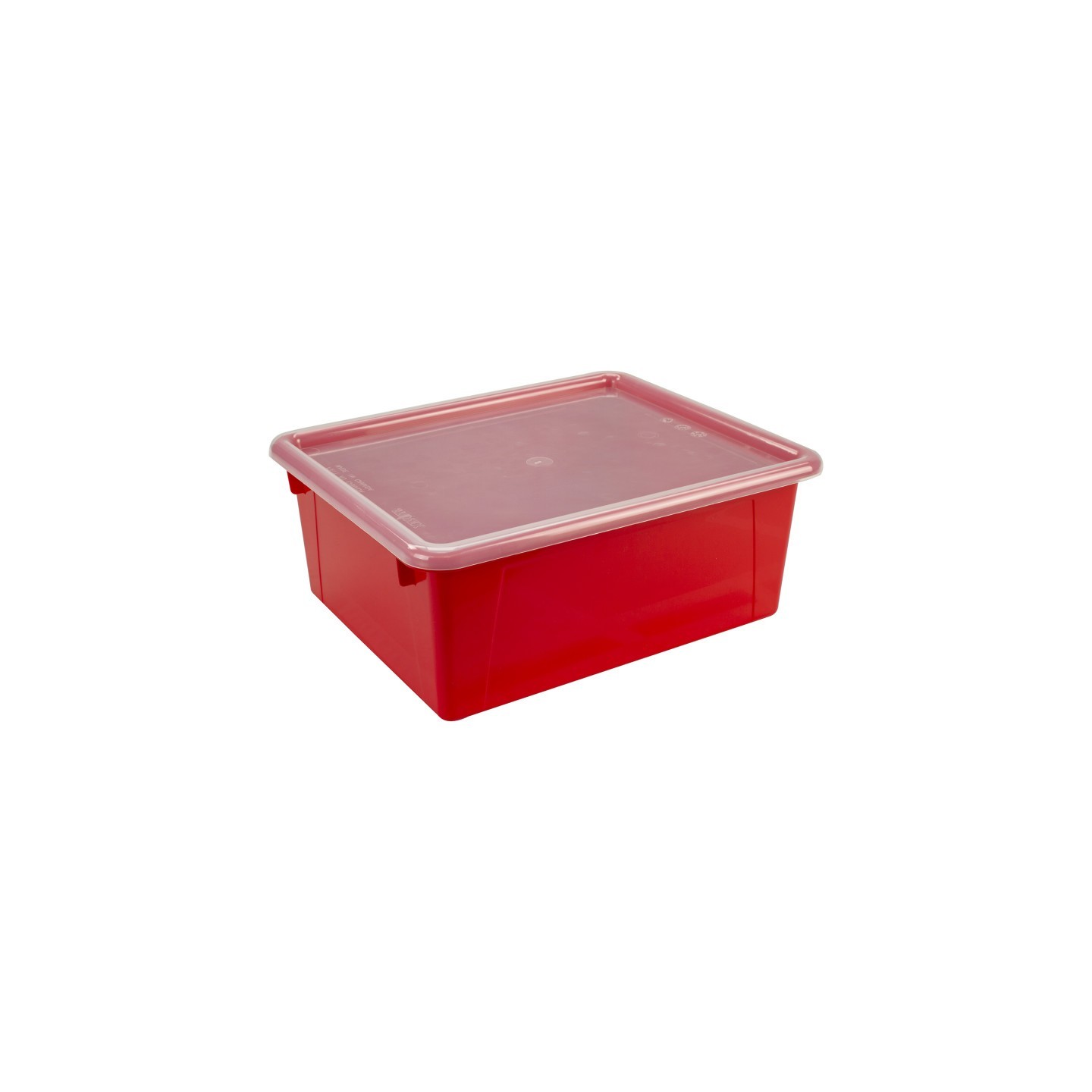 Storex Deep Storage Tray with Lid, Red
