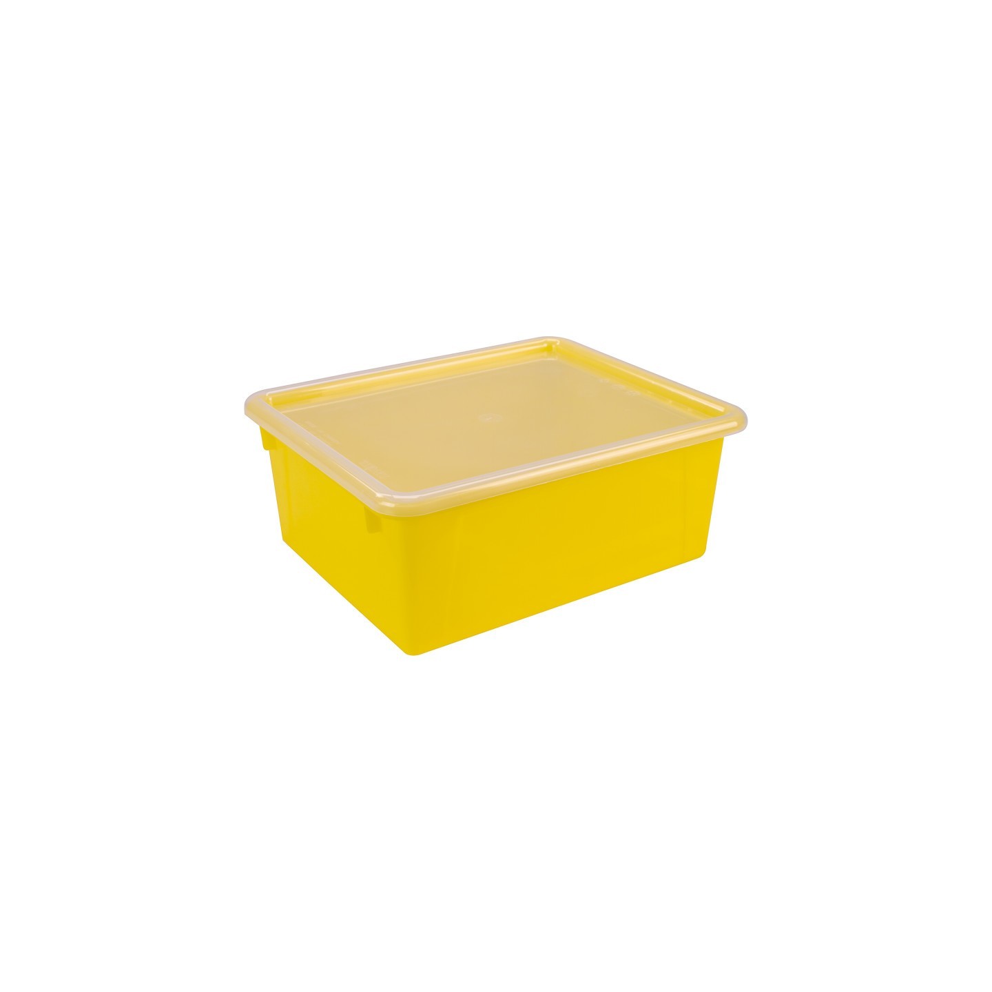 Storex Deep Storage Tray with Lid, Yellow