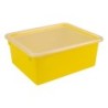 Storex Deep Storage Tray with Lid, Yellow