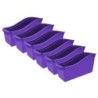 Storex Large Book Bin, Purple, Pack of 6