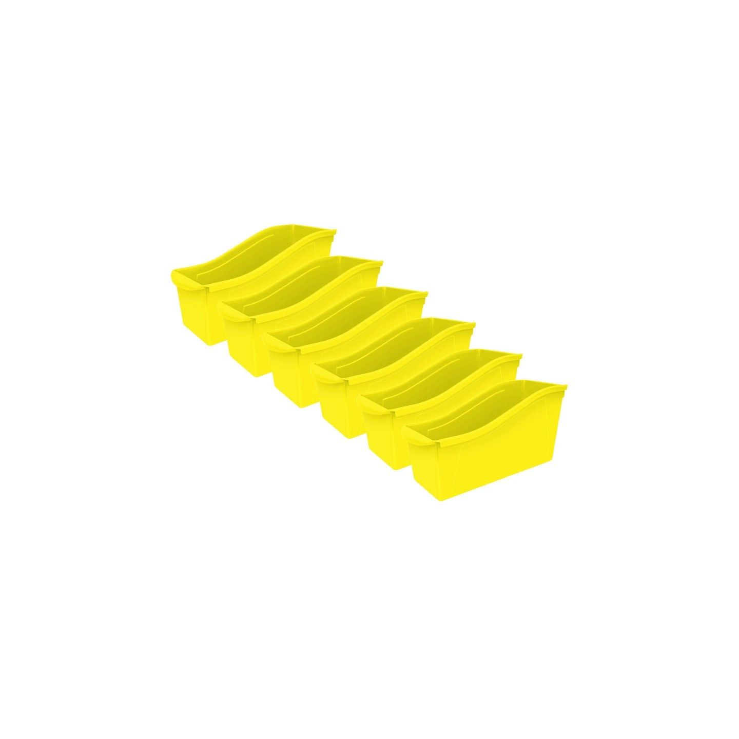 Storex Large Book Bin, Yellow, Pack of 6