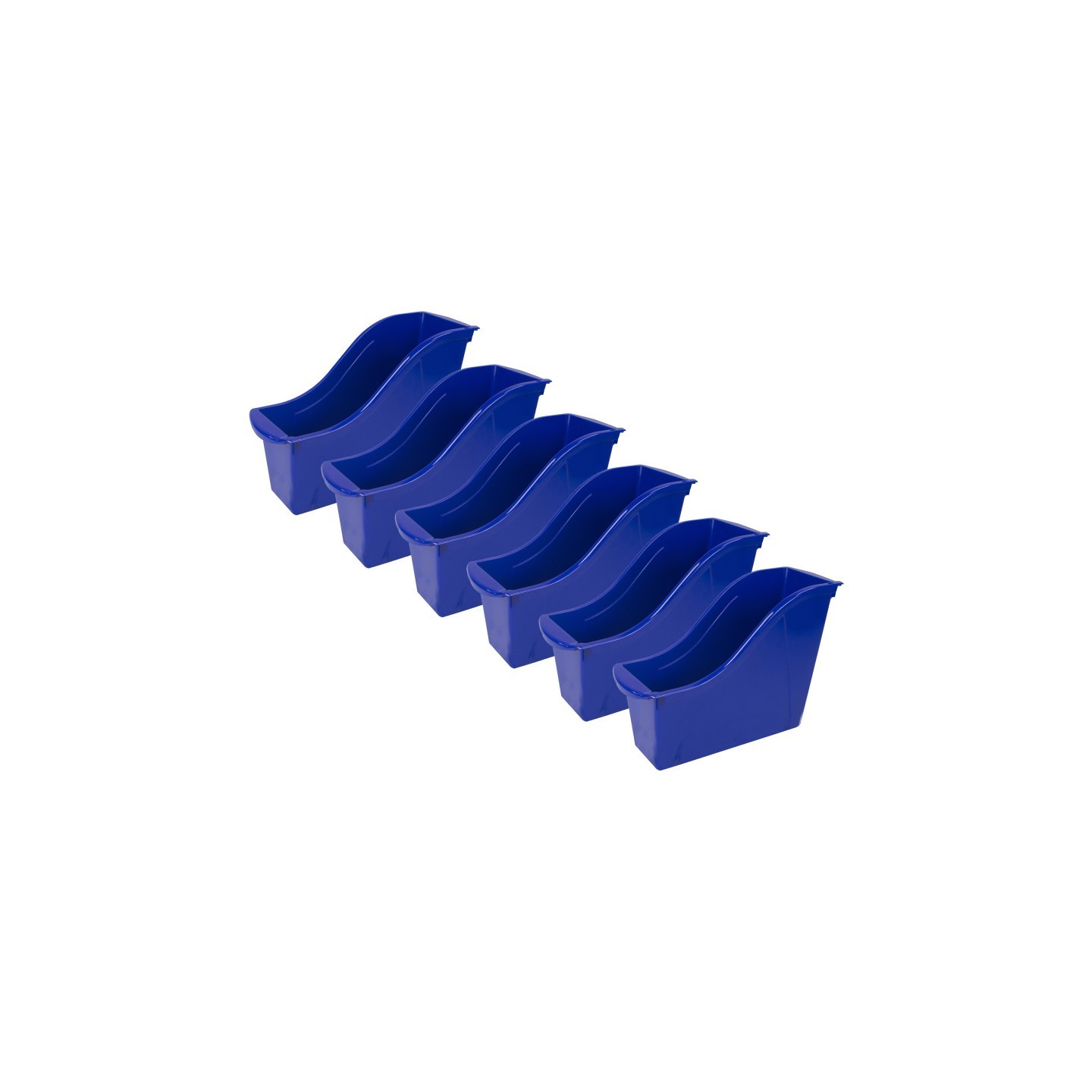 Storex Small Book Bin, Blue, Pack of 6