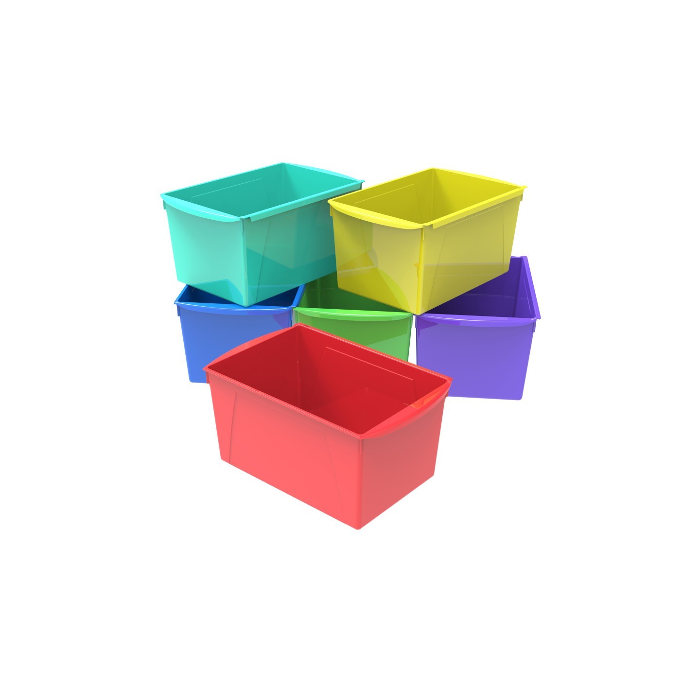 Storex Wide Book Bin, Assorted Color, Set of 6