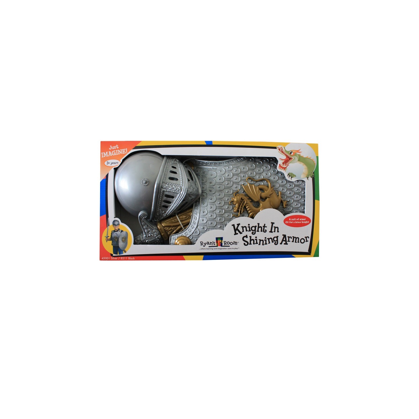 Small World Toys Ryan's Room® Knight in Shining Armor Dress-Up Costume, Silver