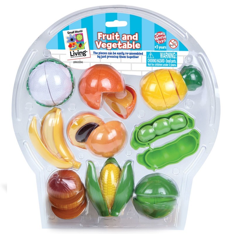 Small World Toys Pretend Play Fruit and Vegetable 9-Piece Set