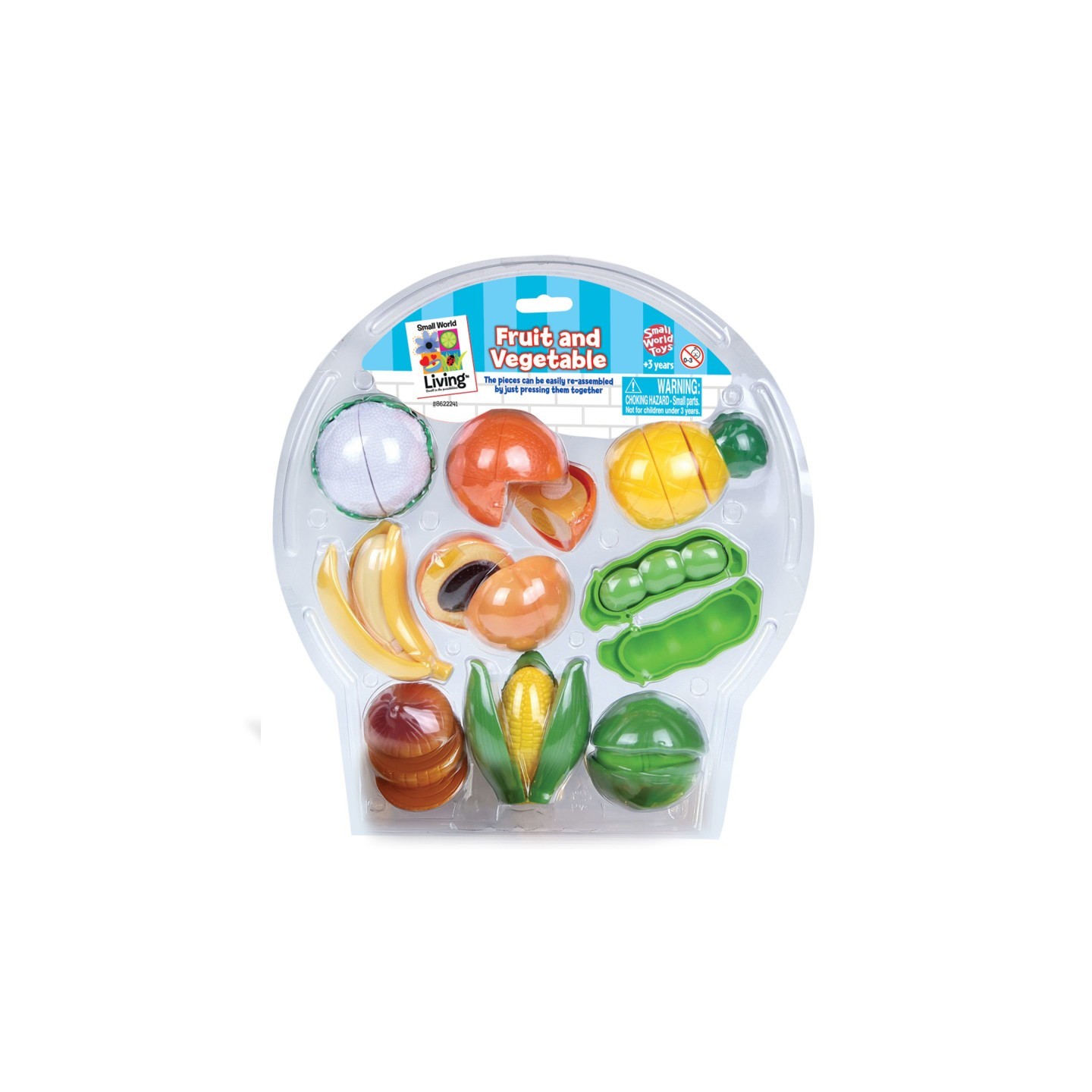 Small World Toys Pretend Play Fruit and Vegetable 9-Piece Set
