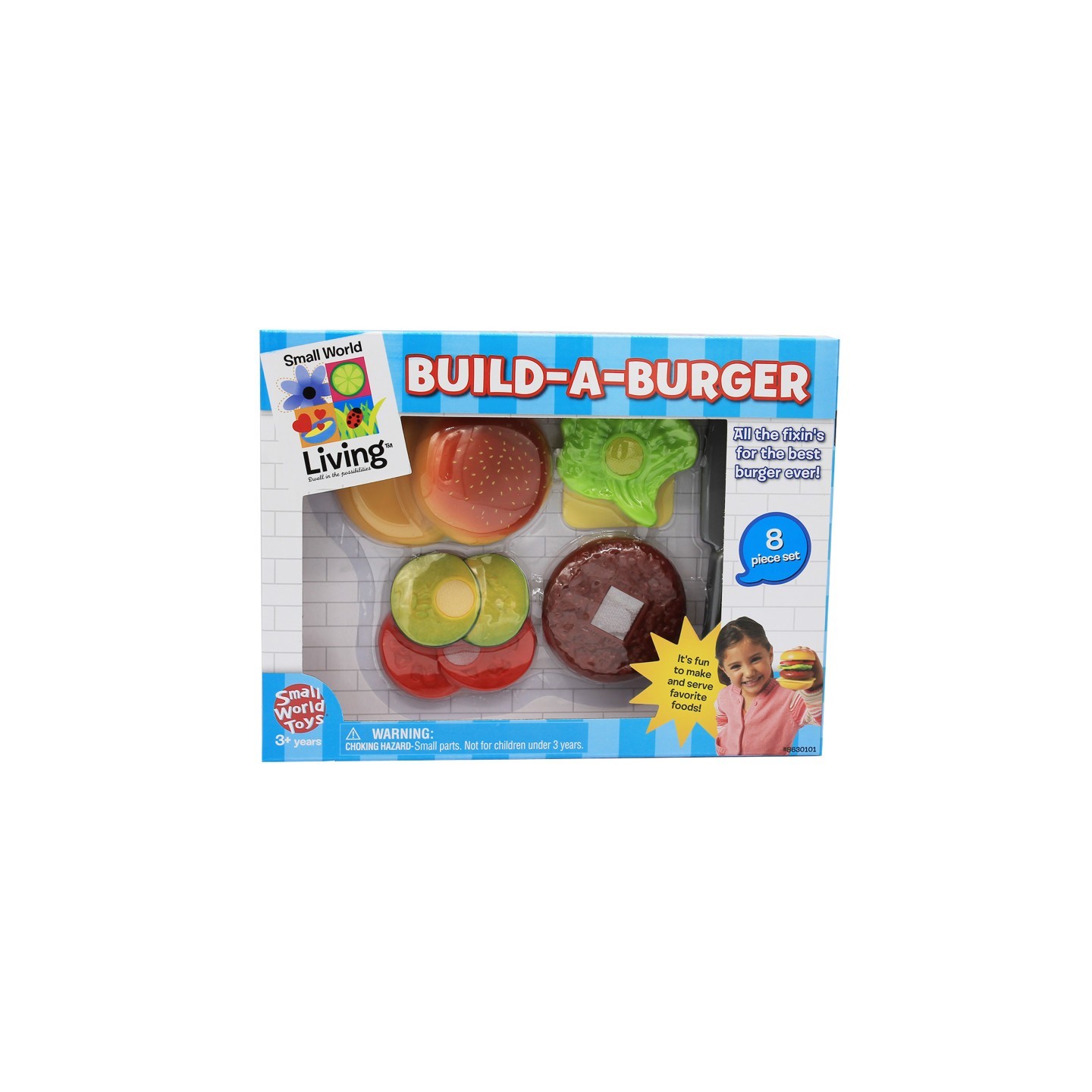 Small World Toys Build-A-Burger 8-Piece Playset