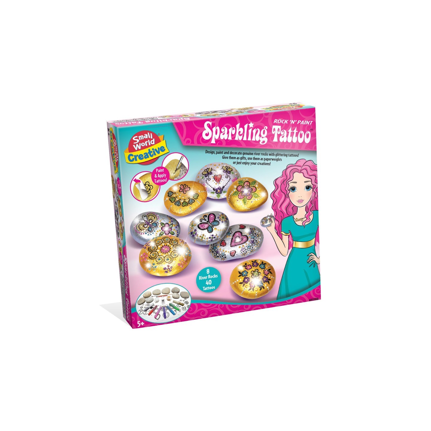 Small World Toys Rock 'N' Paint Sparkling Tattoo Kit
