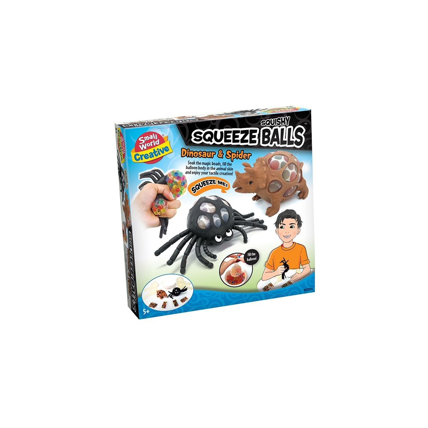 Small World Toys Squishy Squeeze Balls Dinosaur & Spider Kit