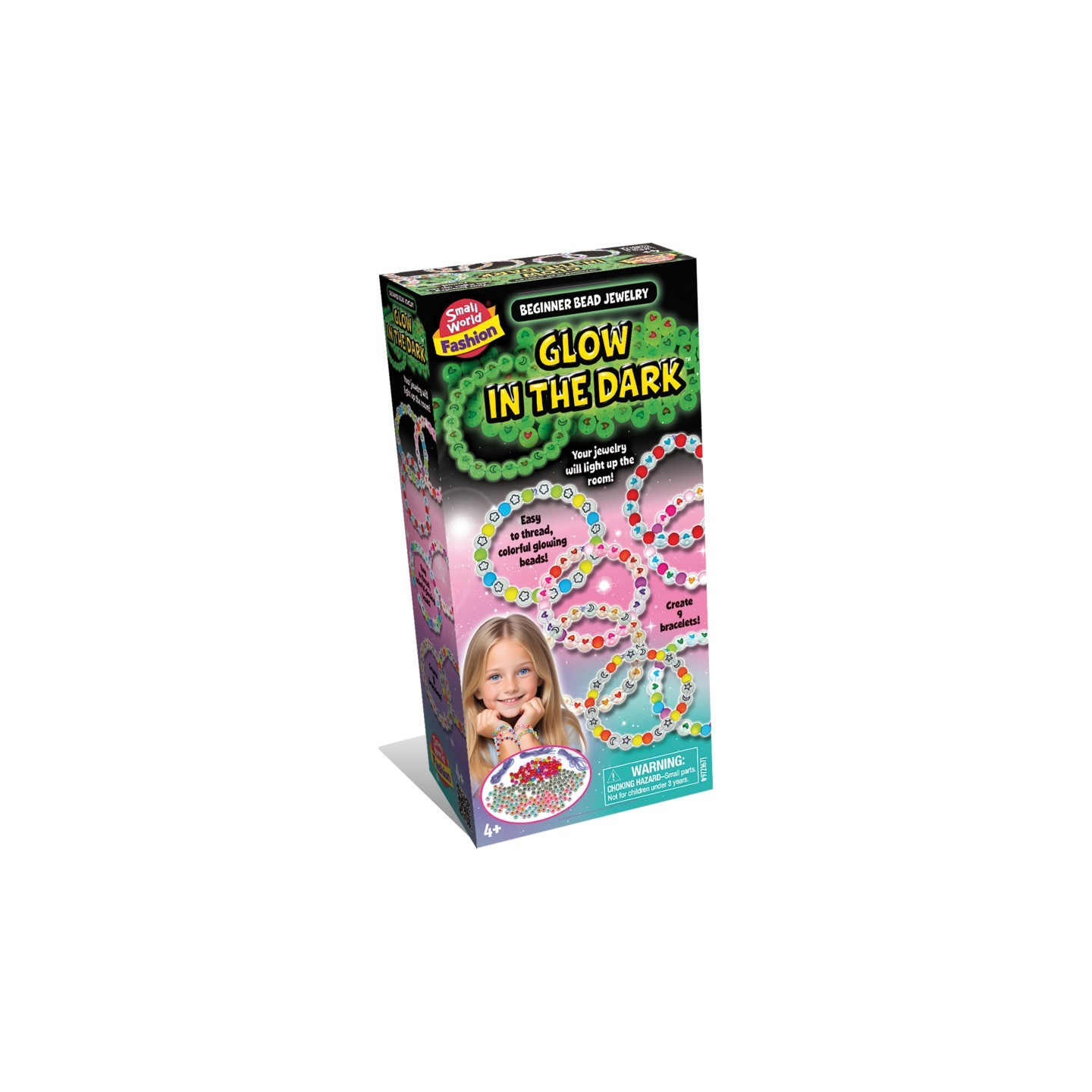 Small World Toys Beginner Bead Jewelry Glow In The Dark Kit