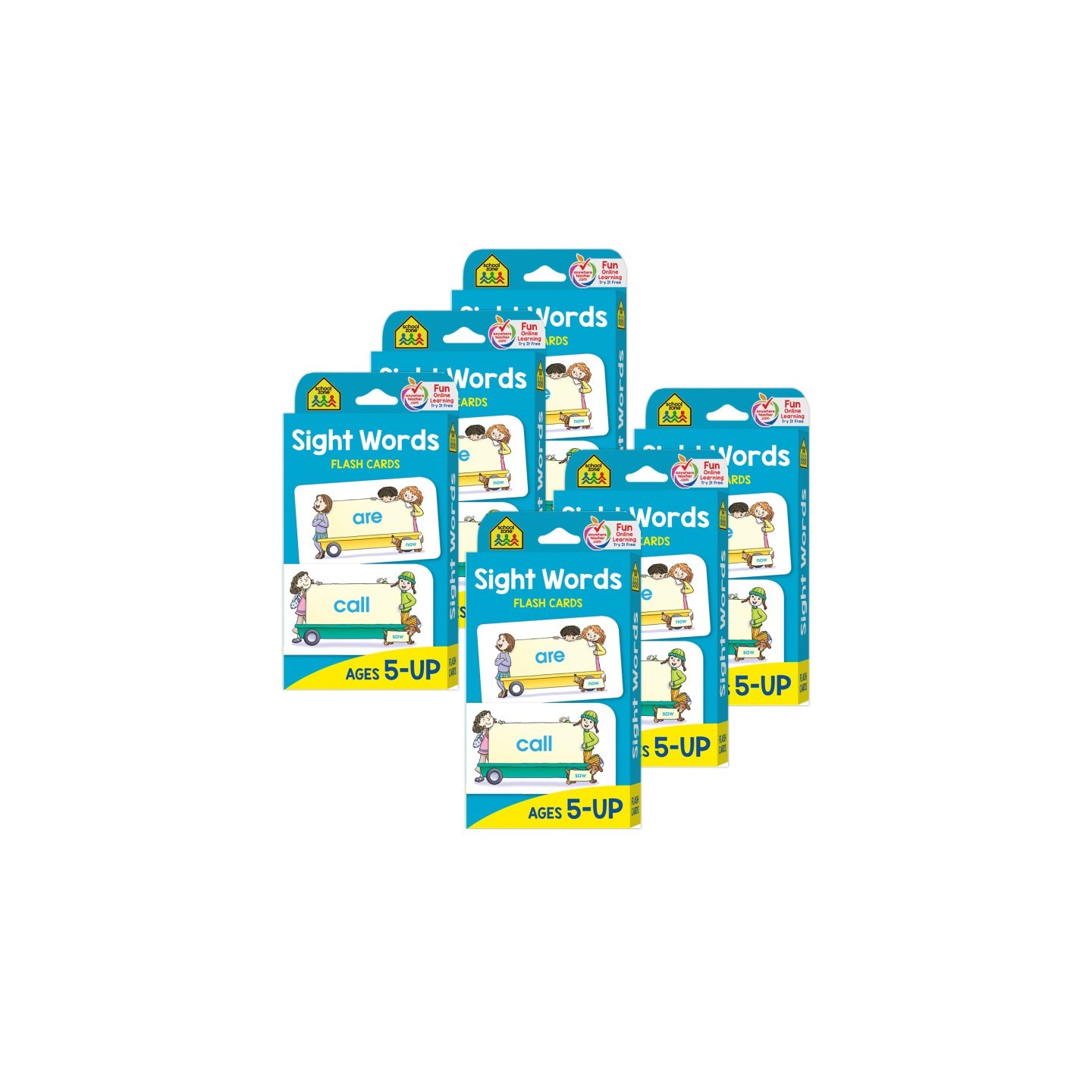 School Zone Publishing Sight Words Flash Cards, 6 Packs