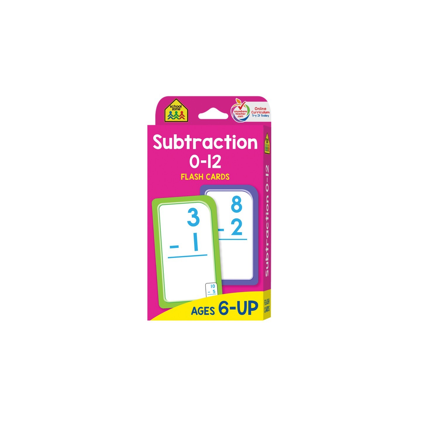 School Zone Publishing Subtraction 0-12 Flash Cards