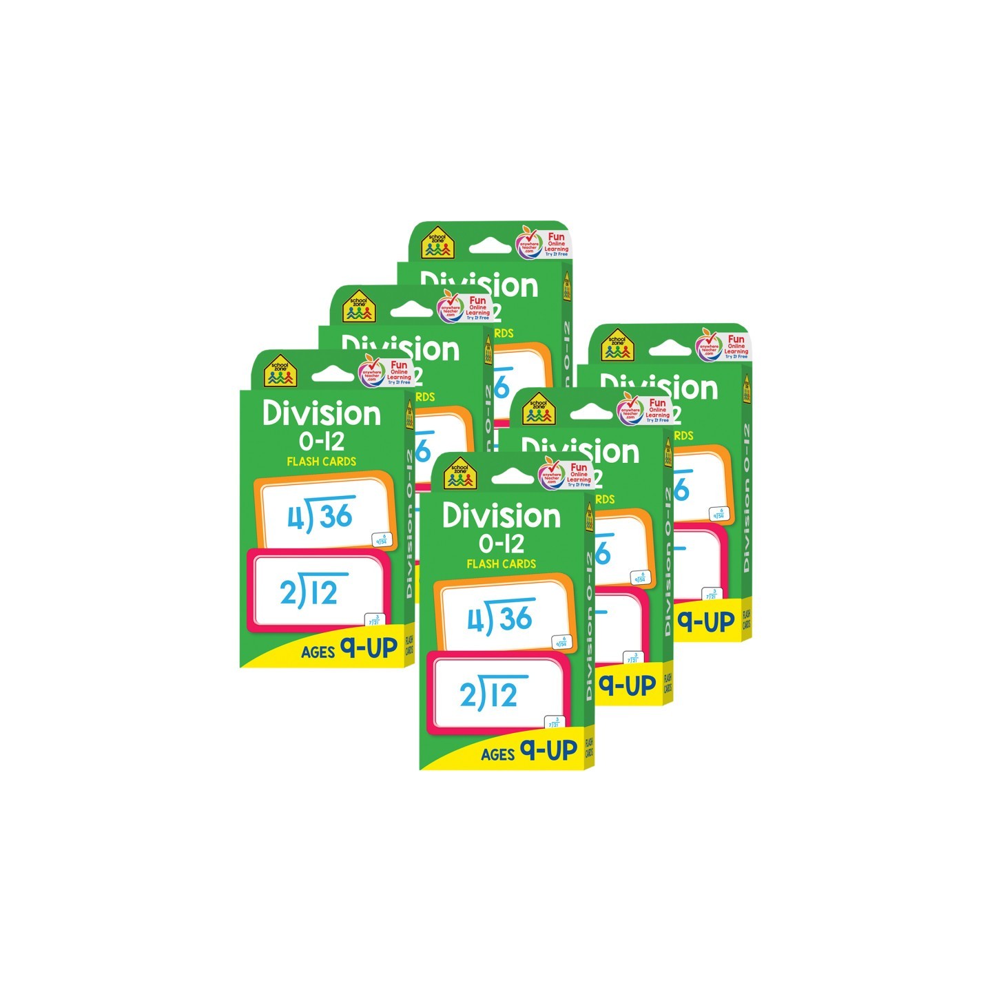 School Zone Publishing Division 0-12 Flash Cards, 6 Packs