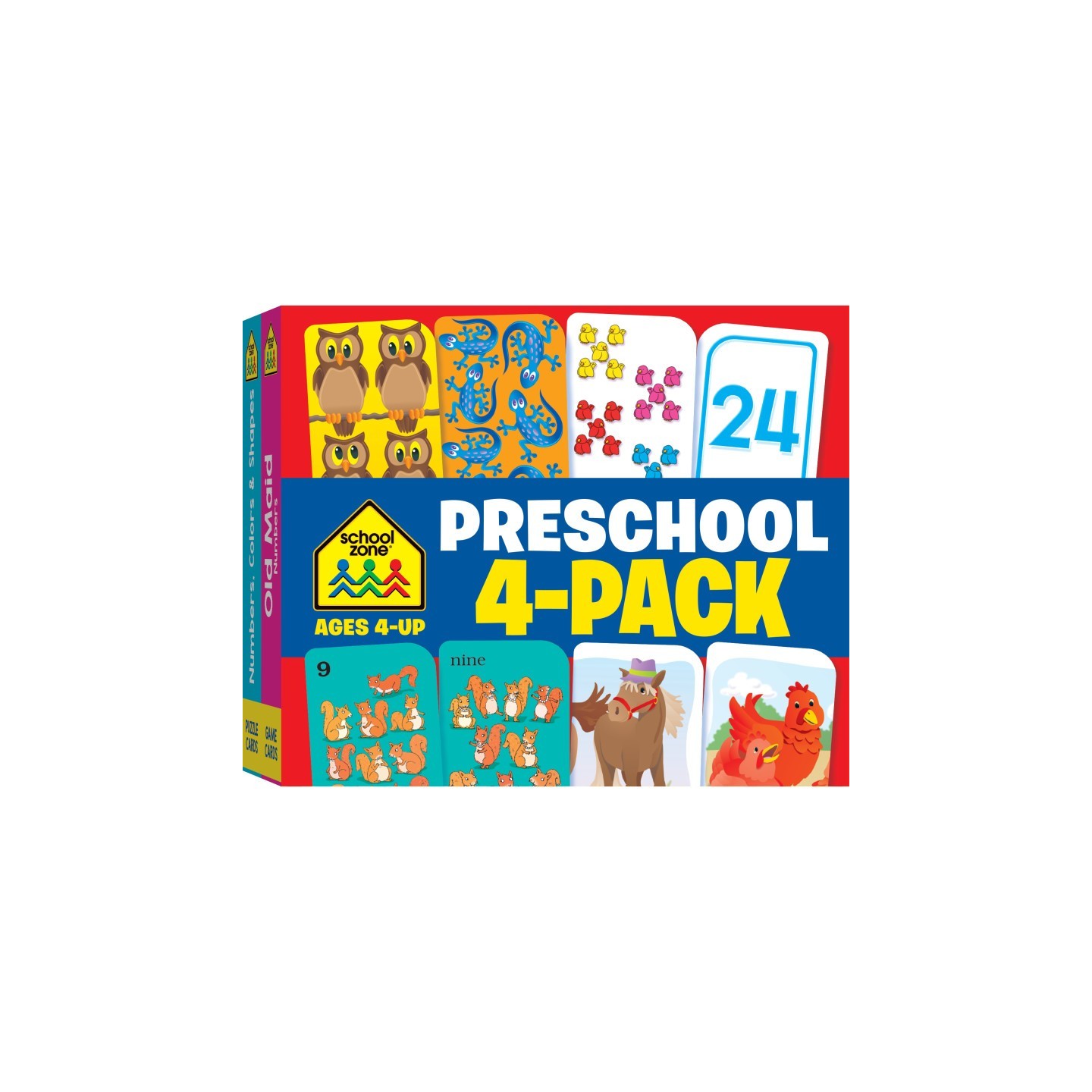 School Zone Publishing Preschool Flash Card, 4-Pack