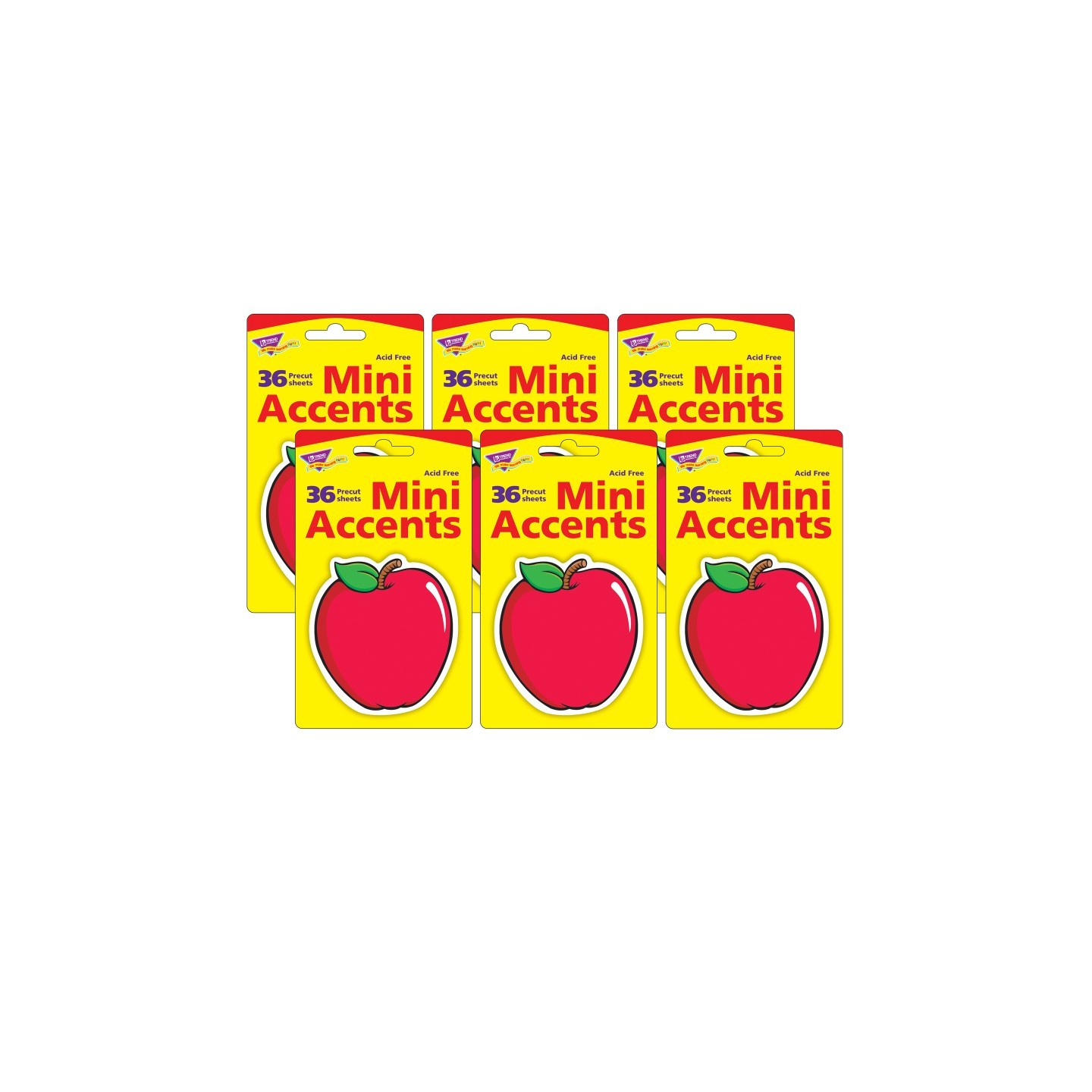 TREND Apple Mini Accents, 36 Per Pack, 6 Packs