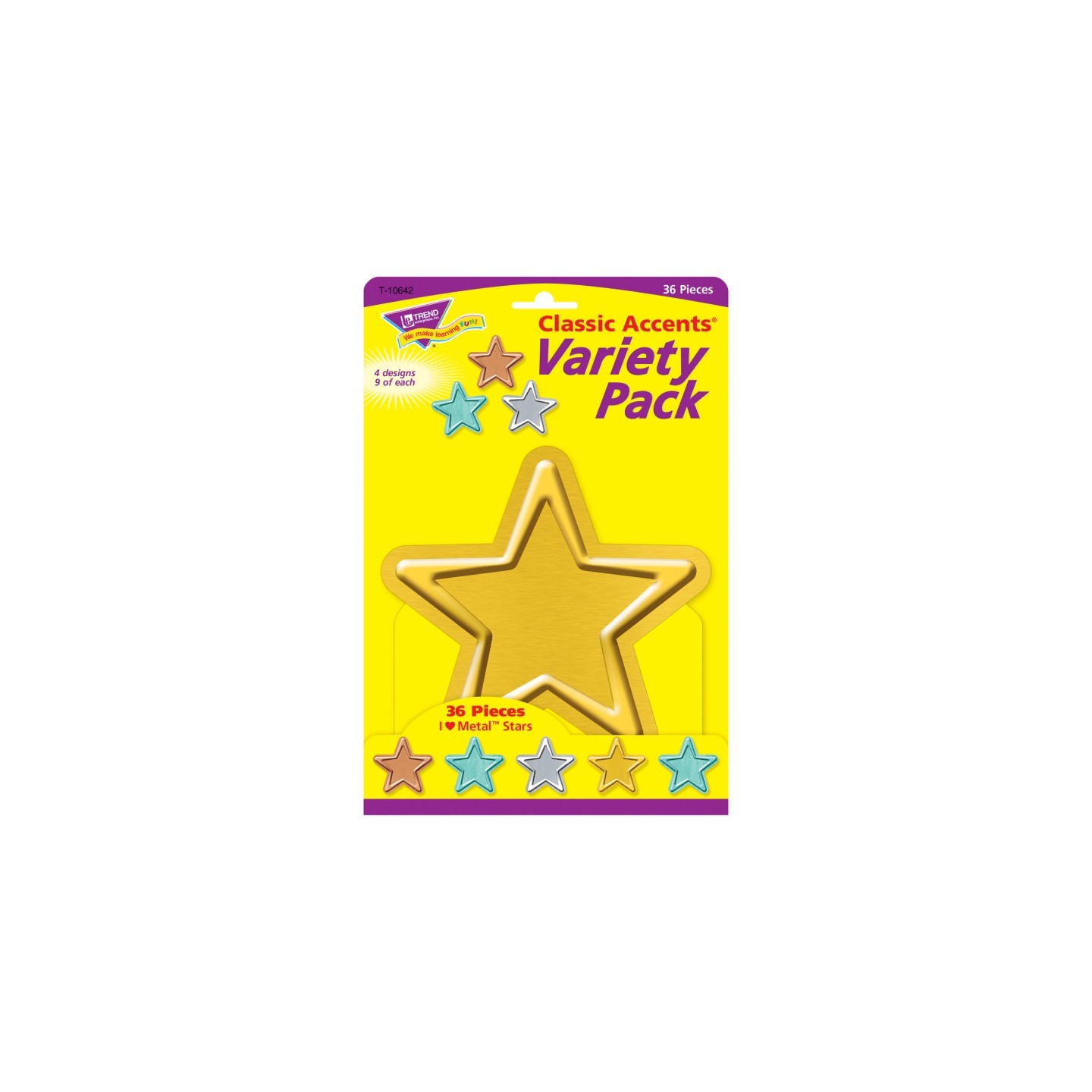 TREND I ♥ Metal™ Stars Classic Accents® Var. Pack, 36 ct