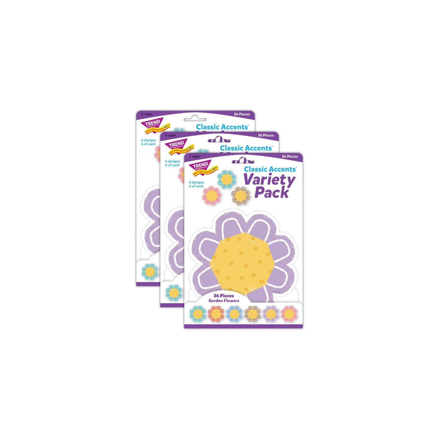 TREND Garden Flowers Classic Accents® Variety Pack, 36 Per Pack, 3 Packs