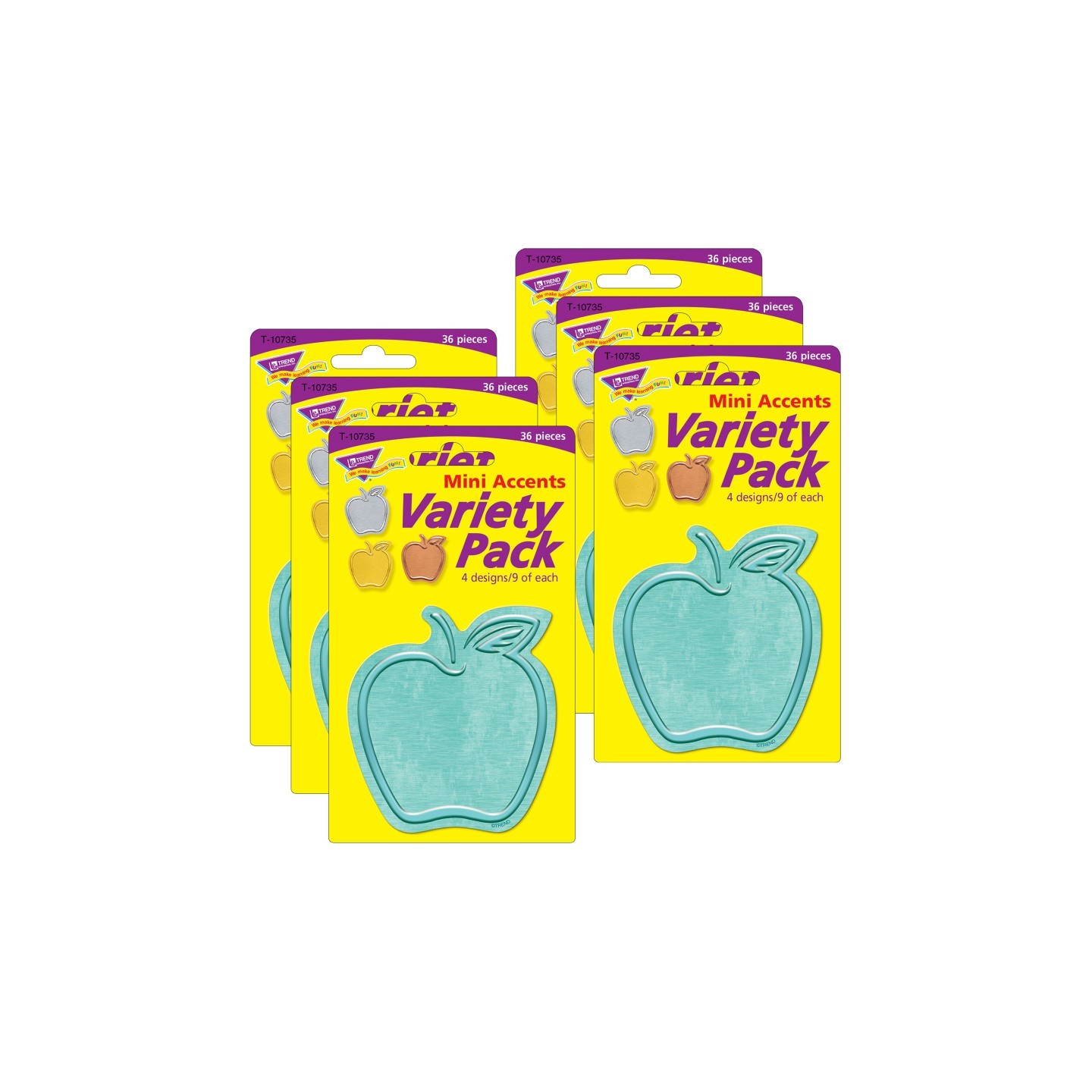 TREND I ♥ Metal™ Apples Mini Accents Variety Pack, 36 Per Pack, 6 Packs