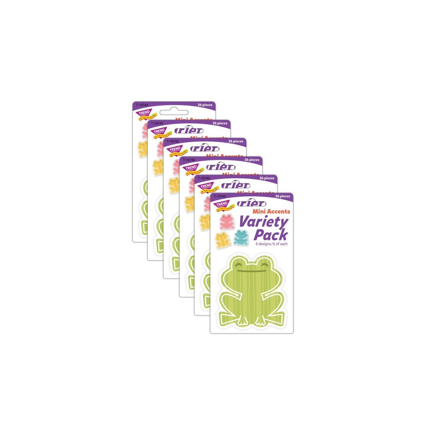 TREND Garden Frogs Mini Accents Variety Pack, 36 Per Pack, 6 Packs