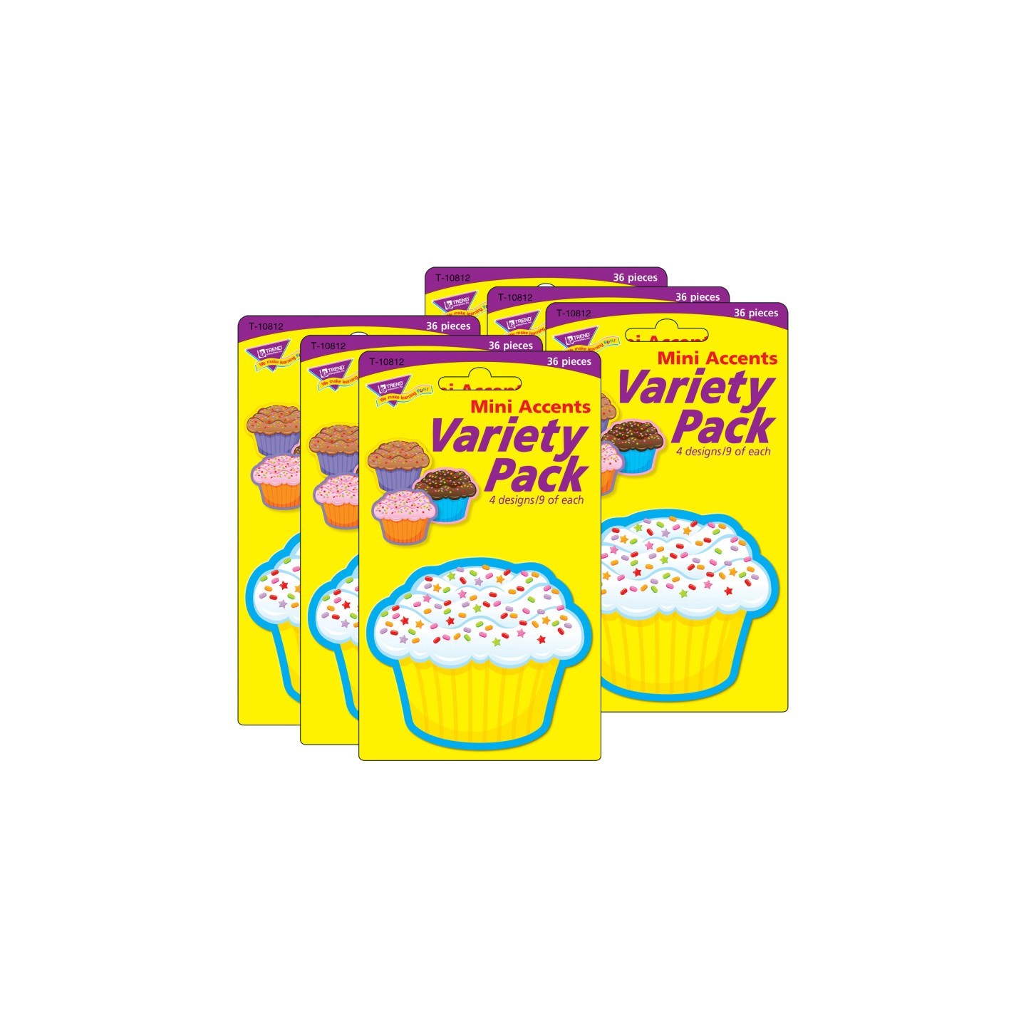 TREND Cupcakes Mini Accents Variety Pack, 36 Per Pack, 6 Packs