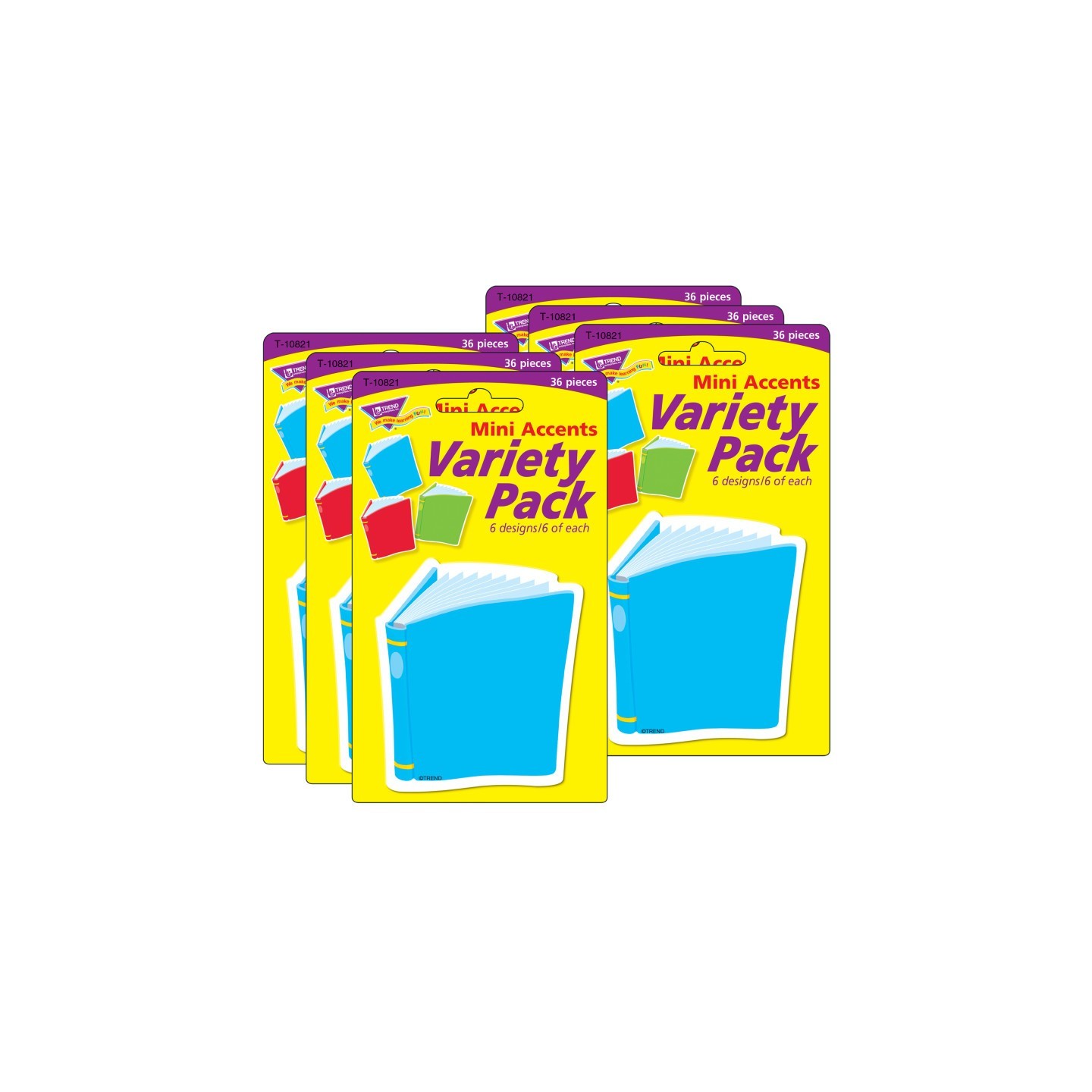 TREND Bright Books Mini Accents Variety Pack, 36 Per Pack, 6 Packs