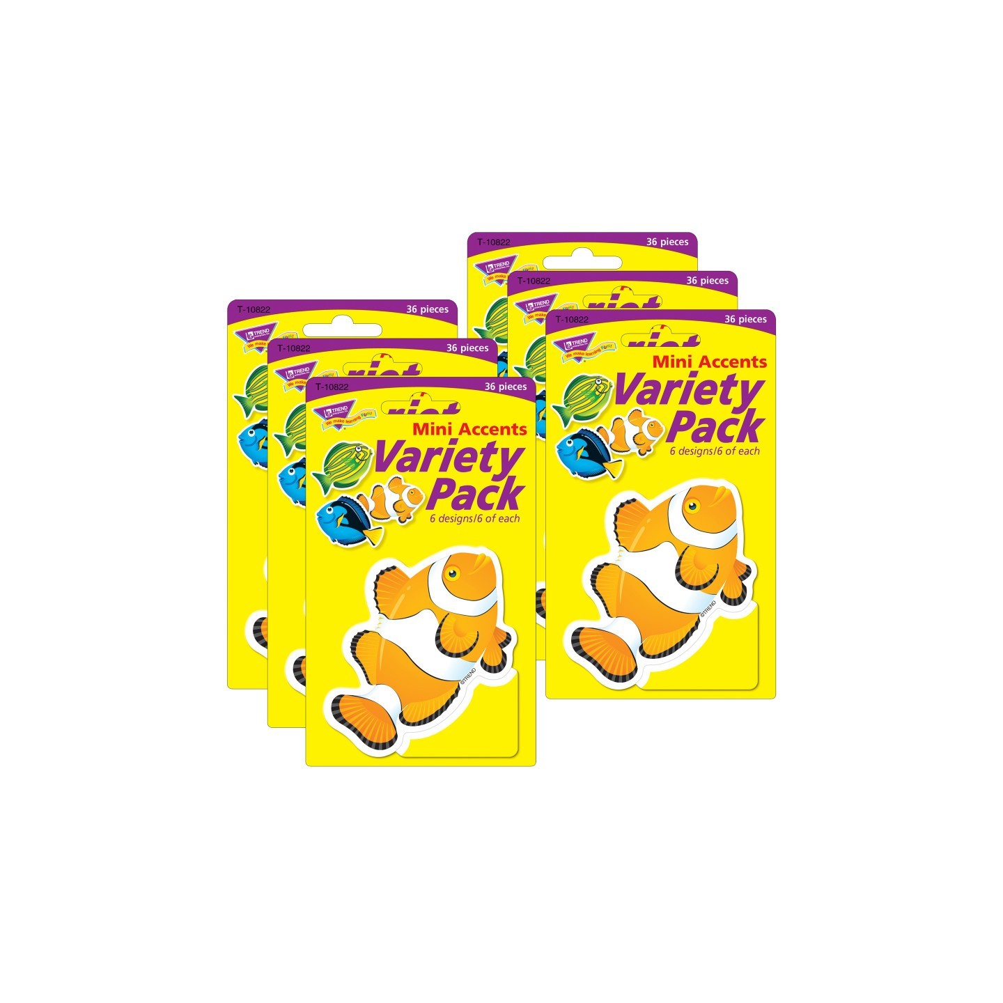 TREND Fish Mini Accents Variety Pack, 36 Per Pack, 6 Packs