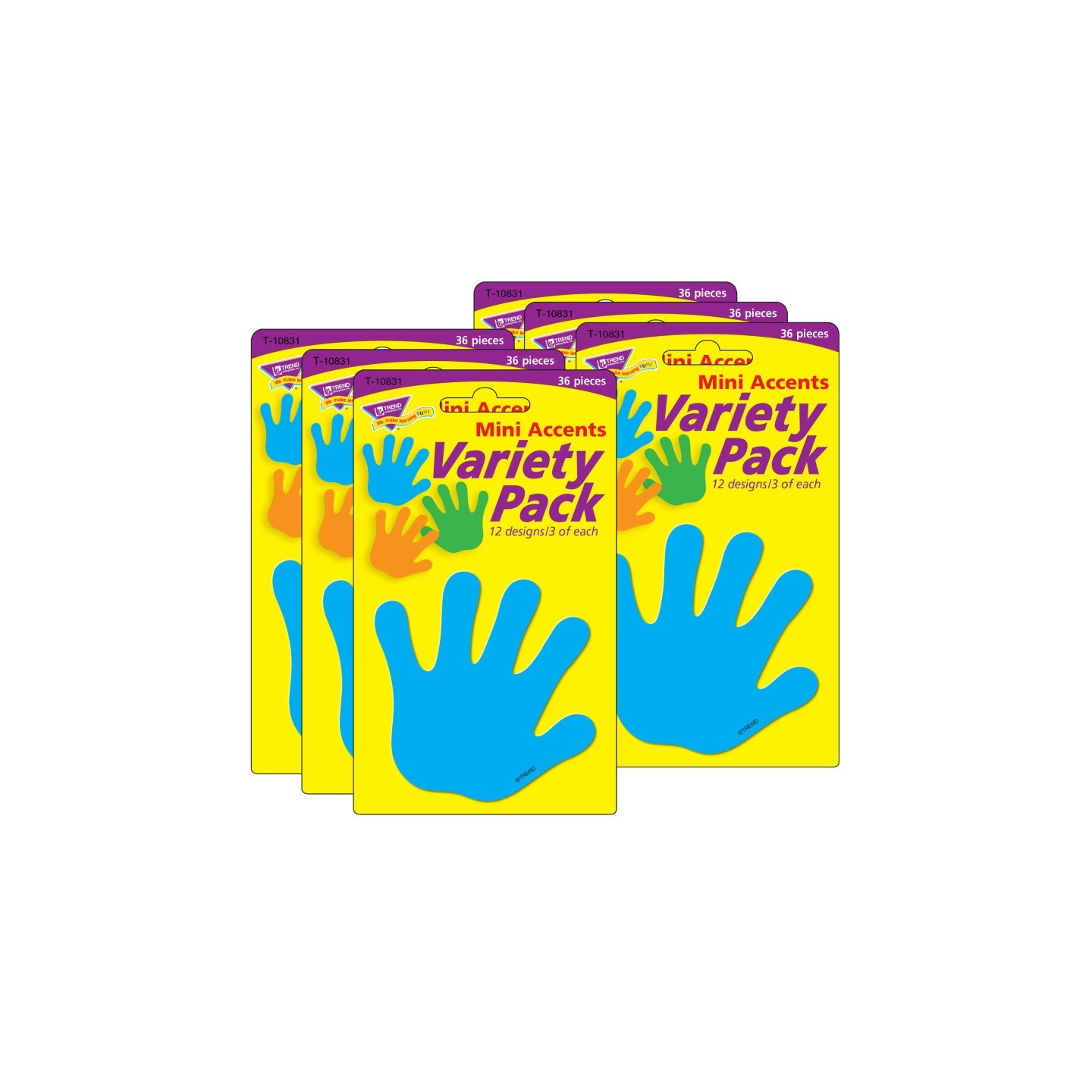 TREND Handprints Mini Accents Variety Pack, 36 Per Pack, 6 Packs