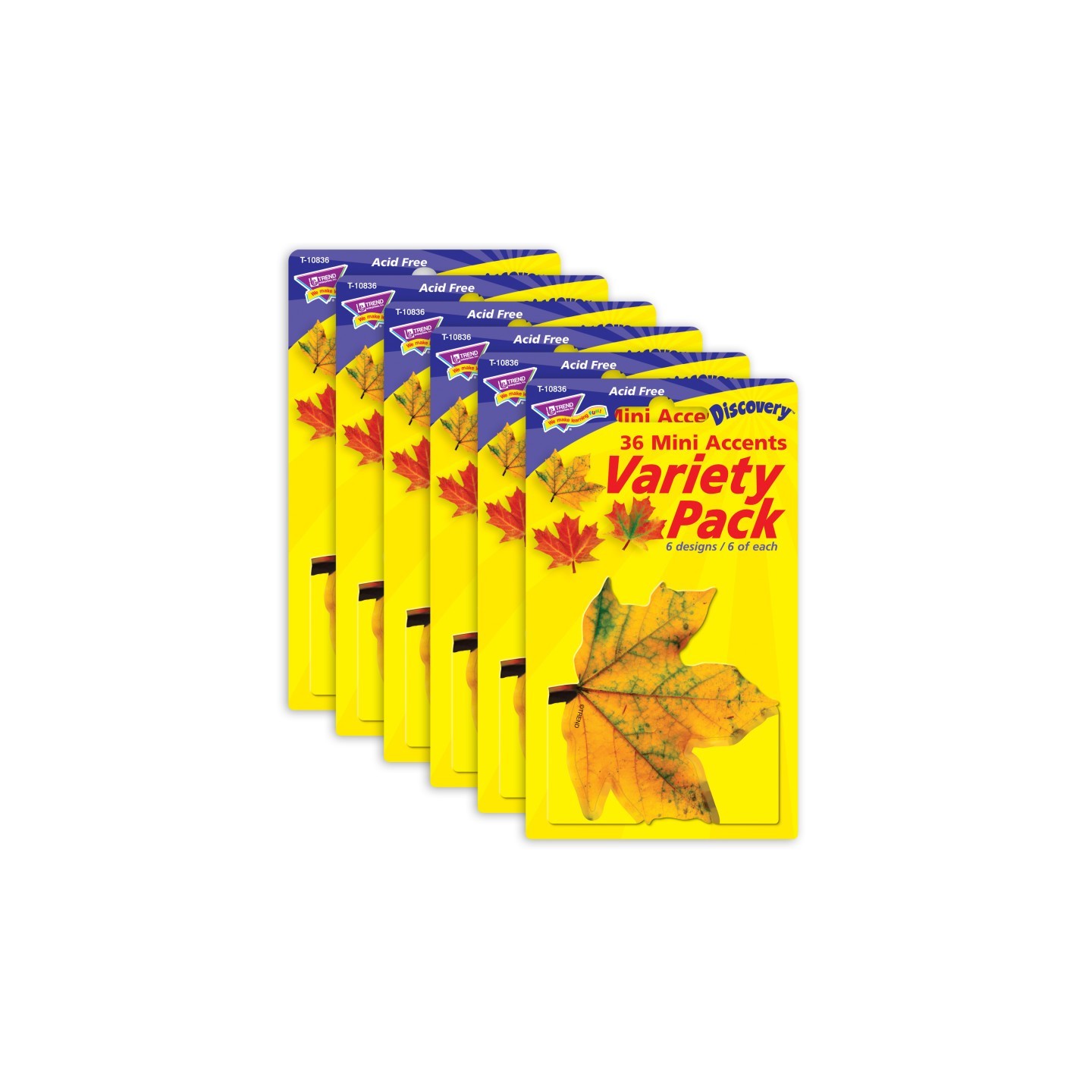 TREND Maple Leaves Mini Accents Variety Pack, 36 Per Pack, 6 Packs