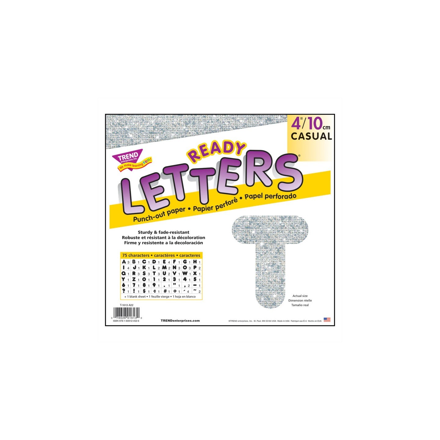 TREND Silver Sparkle 4" Casual UC Ready Letters®