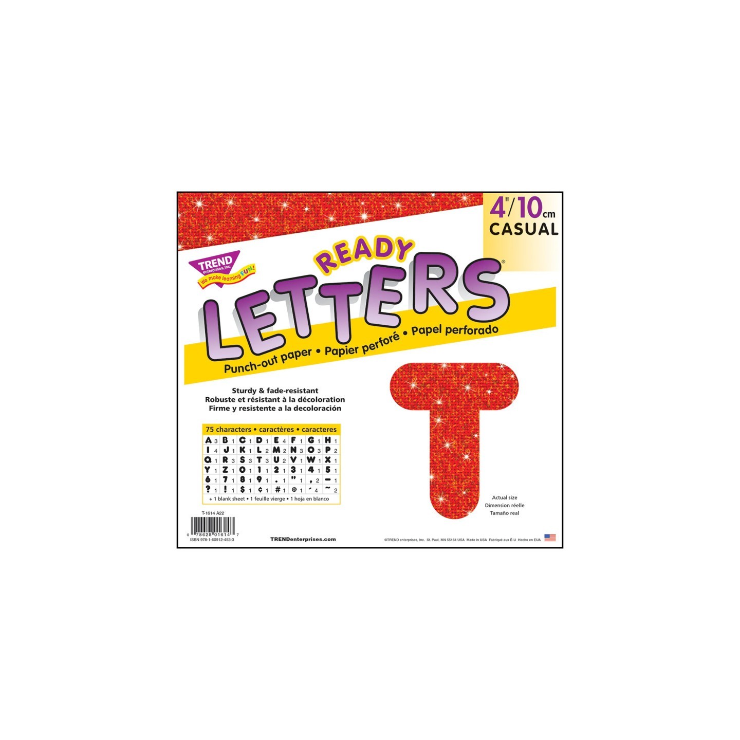 TREND Red Sparkle 4" Casual UC Ready Letters®