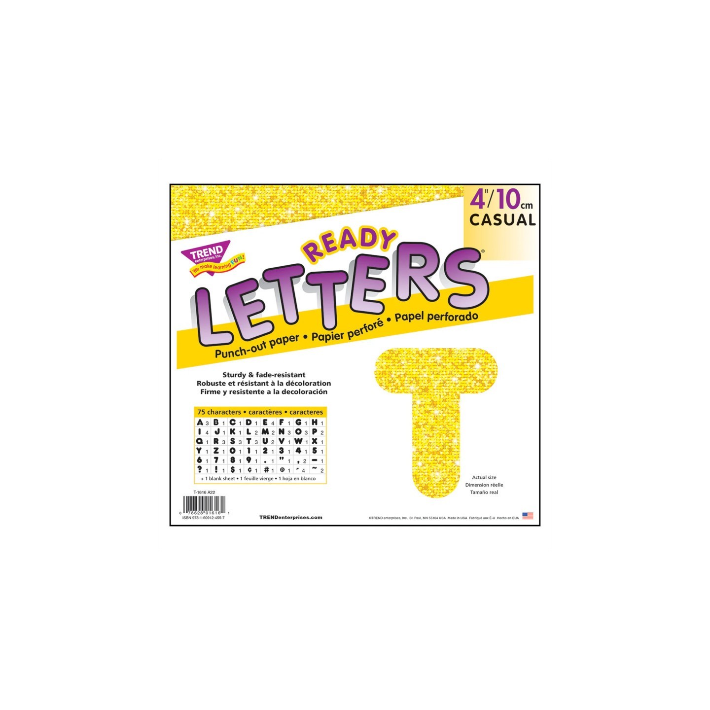 TREND Yellow Sparkle 4" Casual UC Ready Letters®