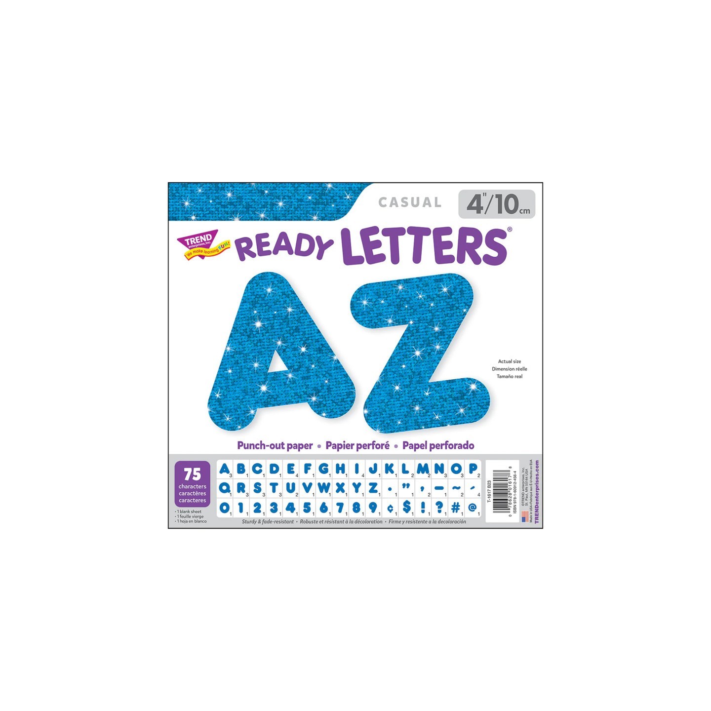 TREND Blue Sparkle 4" Casual UC Ready Letters®