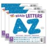 TREND Blue Sparkle 4" Casual Uppercase Ready Letters®, 71 Per Pack, 3 Packs