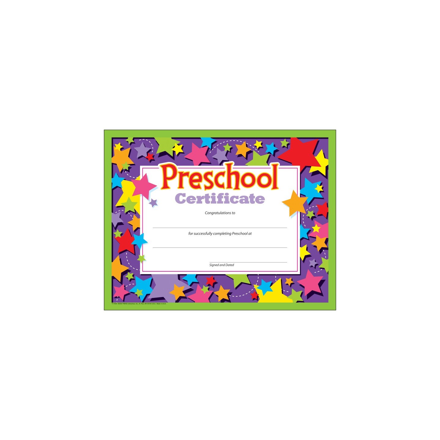 TREND Preschool Certificate , 30 ct