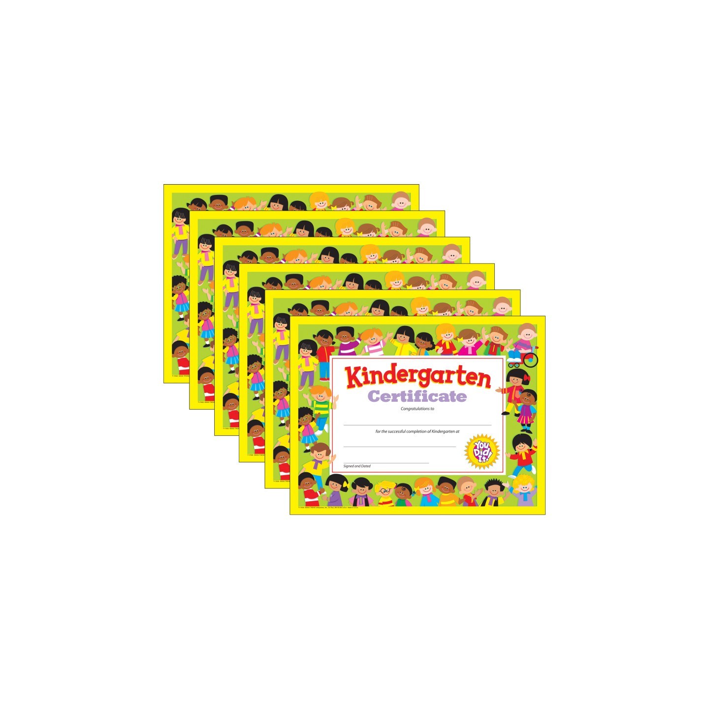 TREND Kindergarten Certificate, 30 Per Pack, 6 Packs