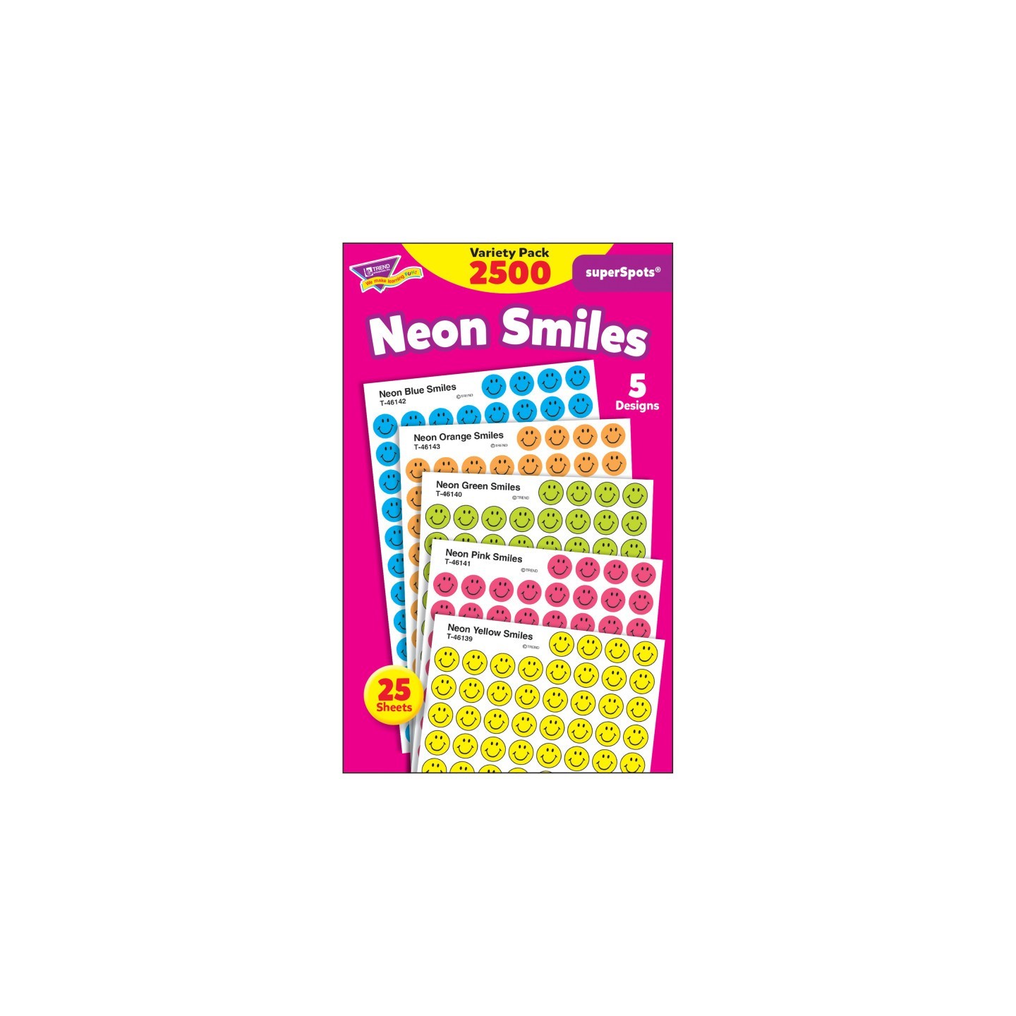 TREND Neon Smiles superSpots® Stickers Variety Pack, 2500 ct