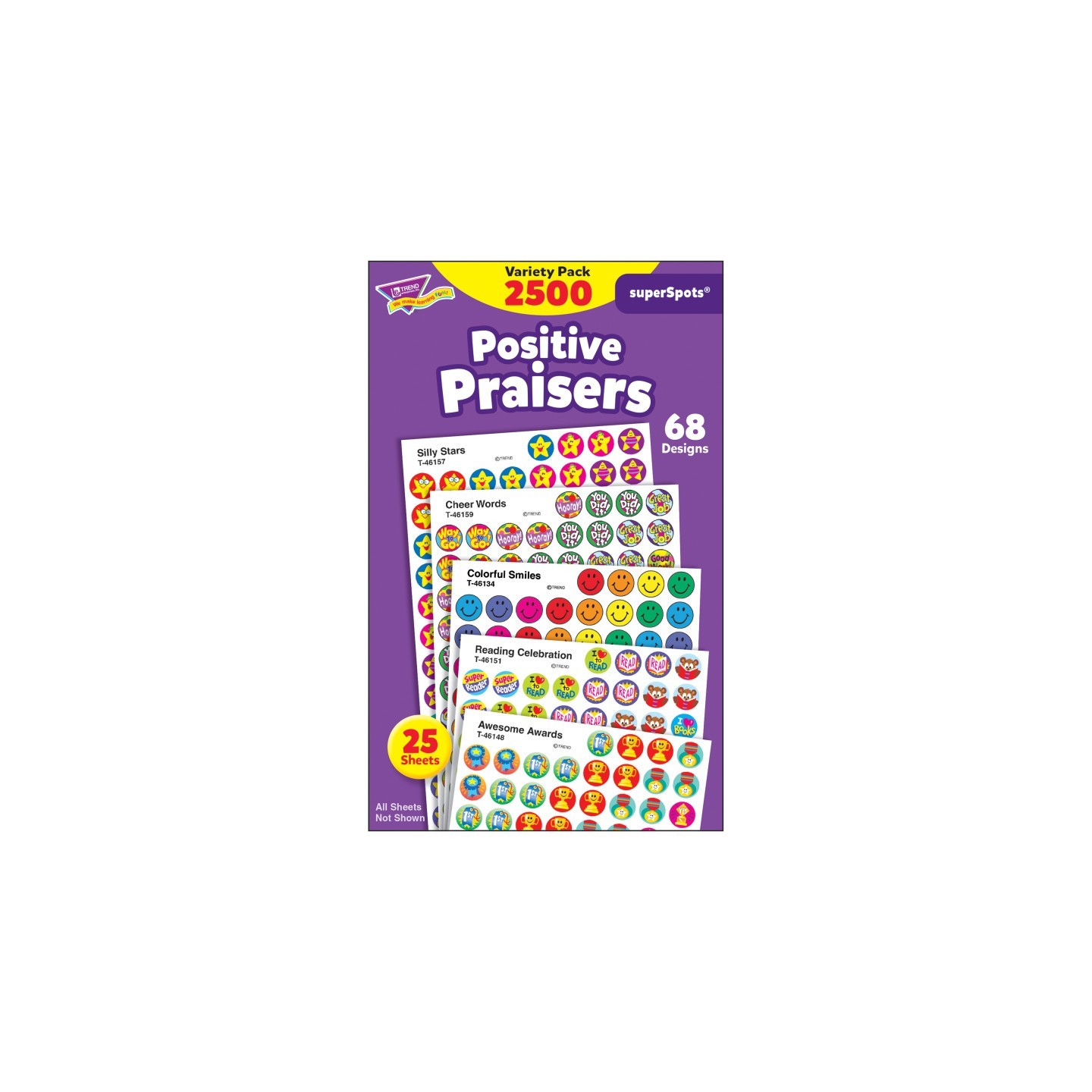 TREND Positive Praisers superSpots® Stickers Variety Pack, 2500 ct
