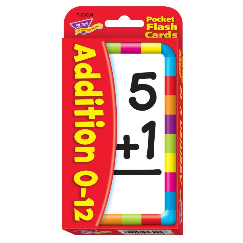 TREND Addition 0-12 Pocket Flash Cards