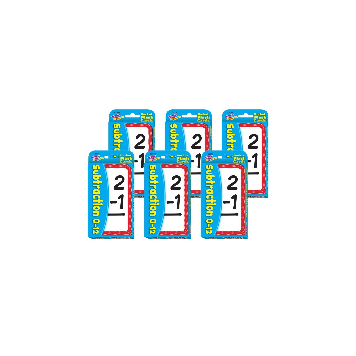 TREND Subtraction 0-12 Pocket Flash Cards, 6 Packs