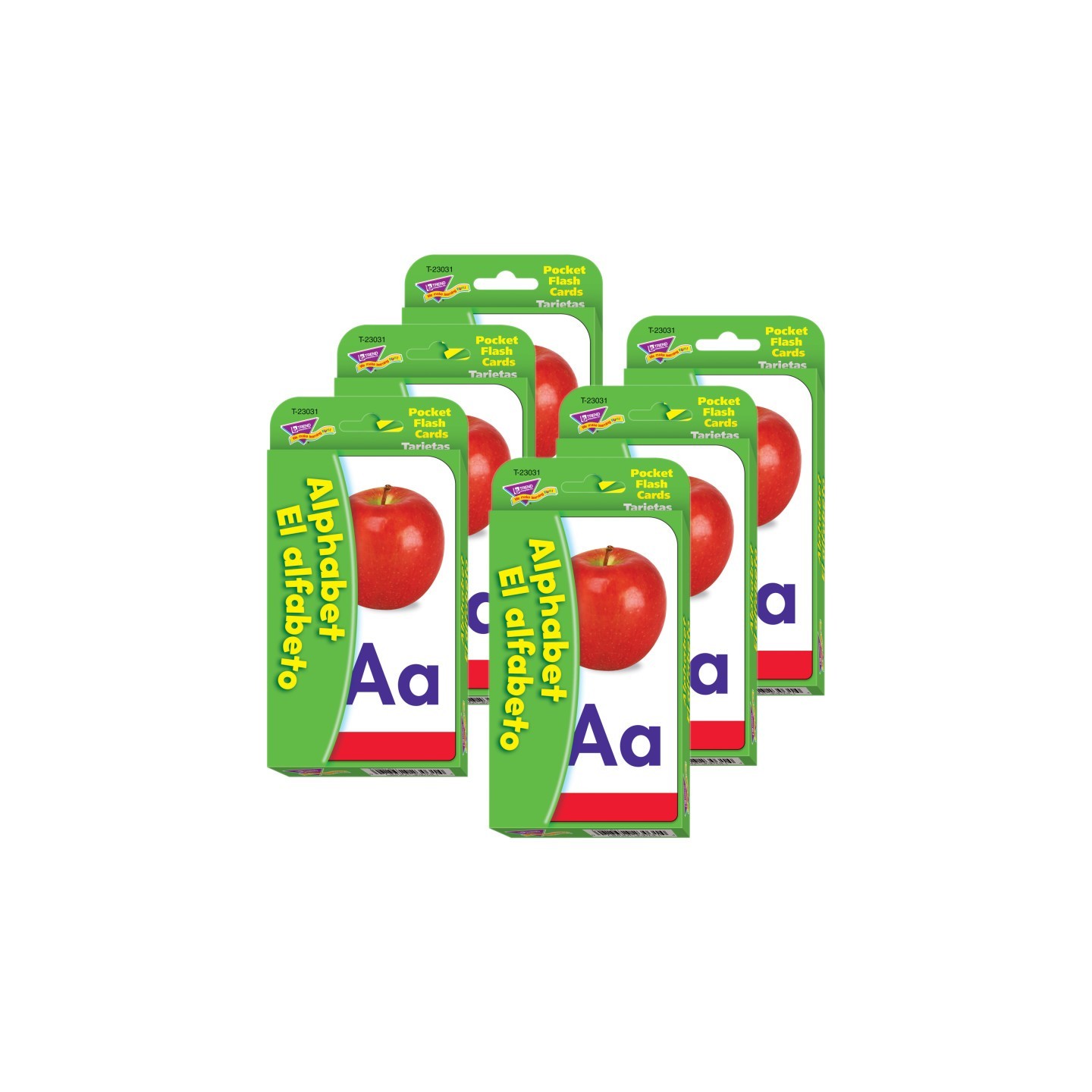TREND Alphabet/El Alfabeto (EN/SP) Pocket Flash Cards, 6 Packs