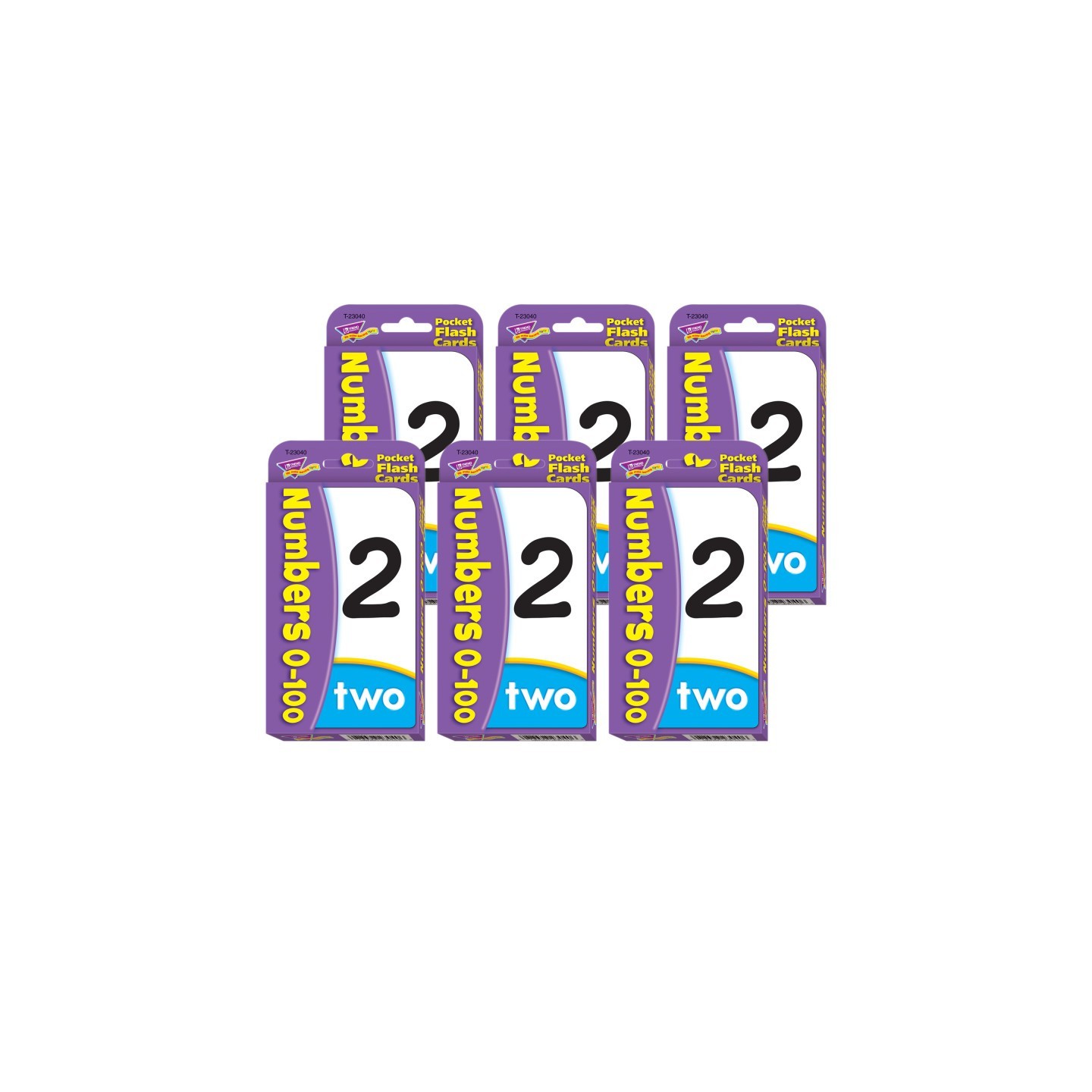 TREND Numbers 0-100 Pocket Flash Cards, 6 Packs